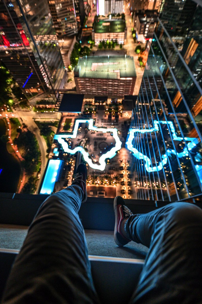 Looking down on the famous “Texas Pool” in Houston