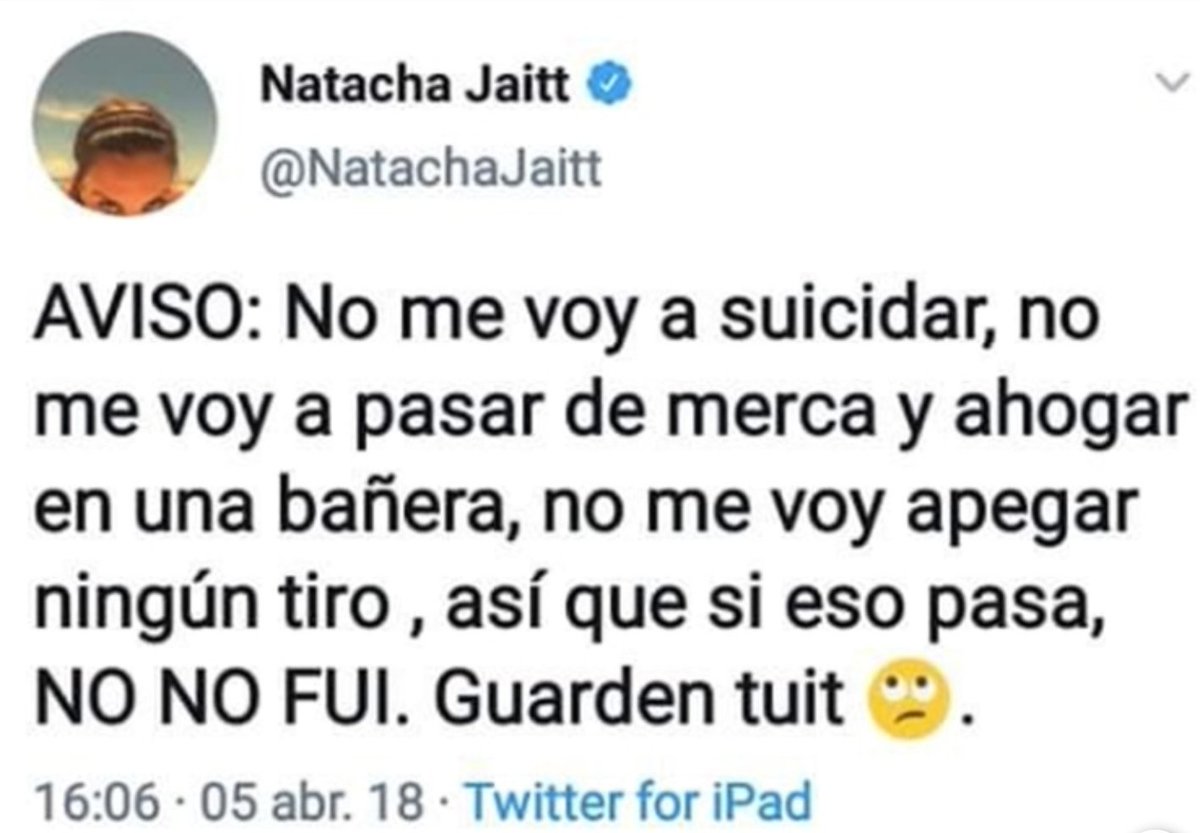 dunkworth's tweet photo. Nunca está de más pedir justicia por Natacha Jaitt. La mujer más valiente de estos últimos tiempos, denunció pedófilos y dio lista de nombres. Dijo muchas verdades y NADIE la acompañó en nada. Protestó hasta el último dia de su vida aún estando en peligro. Justicia por Natacha. https://t.co/pBqNXrZjfo