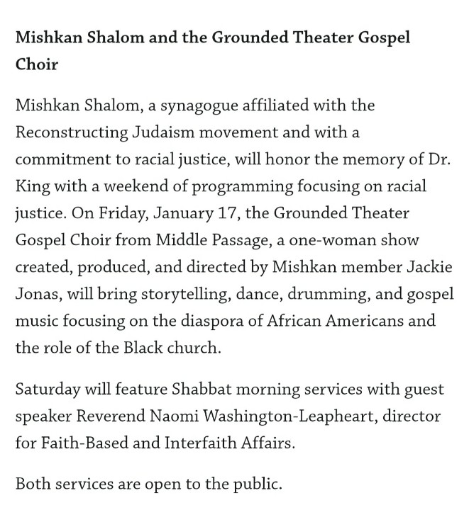 oholyshift's tweet photo. Also on Saturday was humbled to accept Rabbi @SZevit's invitation to offer words at the MLK Shabbat Service @MishkanShalom. The Torah portion included the story of Shiphrah & Puah. What if we simply refused to "just do our jobs" when our jobs are co-opted by Empire?#EngagingPHL https://t.co/GfYLO17w0h