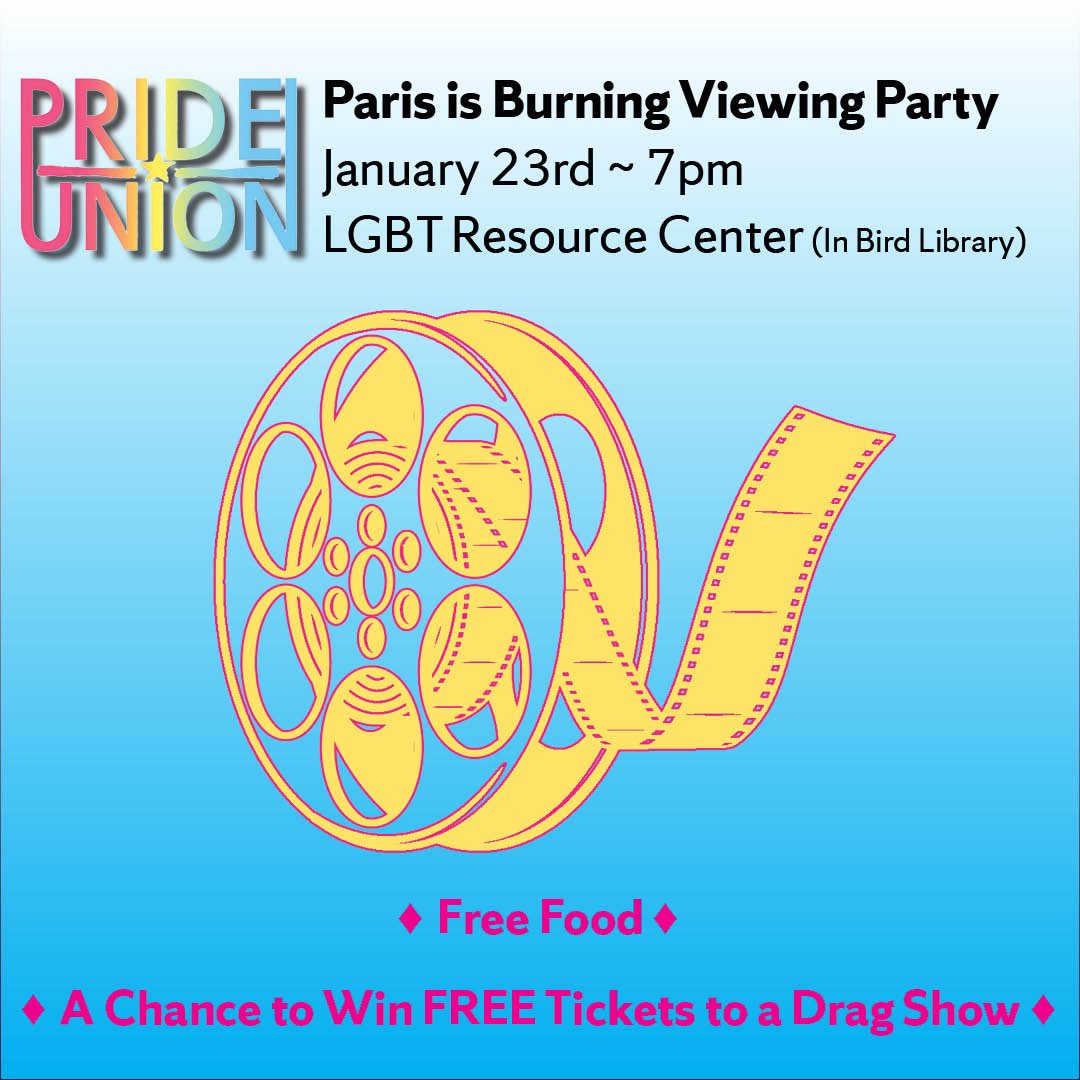 PrideUnionSU's tweet photo. WE’RE BACK! 💥 This Thursday is our Paris is Burning Viewing Party and this weekend is our 18th Annual Drag Show Auditions! ✨ We hope to see you there! 🤗 https://t.co/nUgljpRCEq