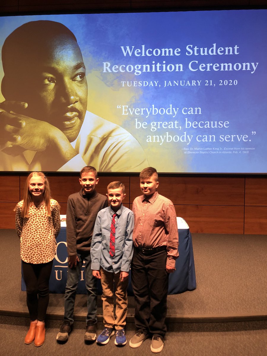 Congratulations Aubree, Easton, Tyson, and Owen! These amazing 5th graders <a href="/stgeraldschool/">St. Gerald School</a> were winners for the MLK Essay Contest at Creighton University! Way to represent your school!! #gopride