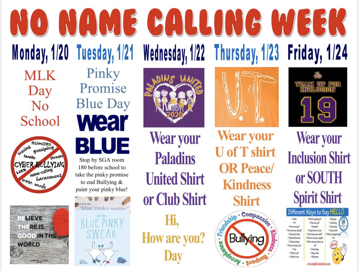 #NoNameCallingWeek 2020 <a href="/sphsactivities/">SPHS ACTIVITIES</a> <a href="/sphsleadership/">SPHS Leadership</a>