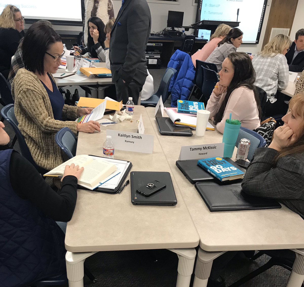 MartinMahan's tweet image. Lana McLaughlin, Tiffany Parnell and Paul Ketchum facilitated a  #90dayplan discussion concerning how to Match Strategy to the Situation with Fort Smith Public Schools Aspiring Leaders in tonight’s session.  #leadership