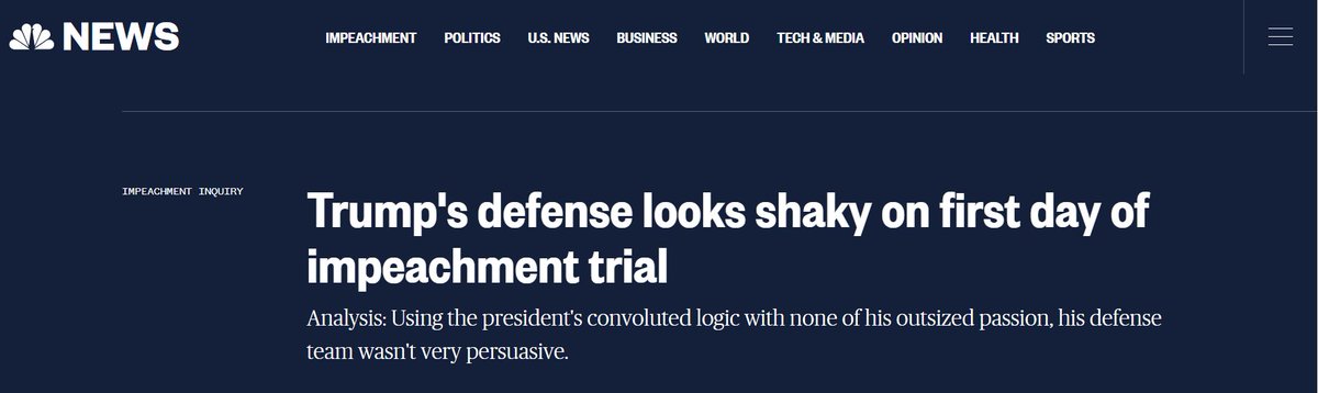 mitchellvii's tweet photo. Here's the headline. I told you.  After Trump's lawyers owned and embarrassed the House Democrats today, we get THIS from the trusty #Media... https://t.co/srvecxemi6