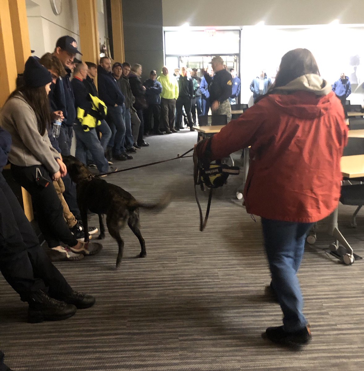 wik9sos's tweet photo. It was training night at the Mount Horeb, WI fire department.  WI K9 SOS was invited to do a presentation &amp; demonstration.  
#fdmh #sartraining #MountHoreb #volunteering https://t.co/ZG0i74vQhV