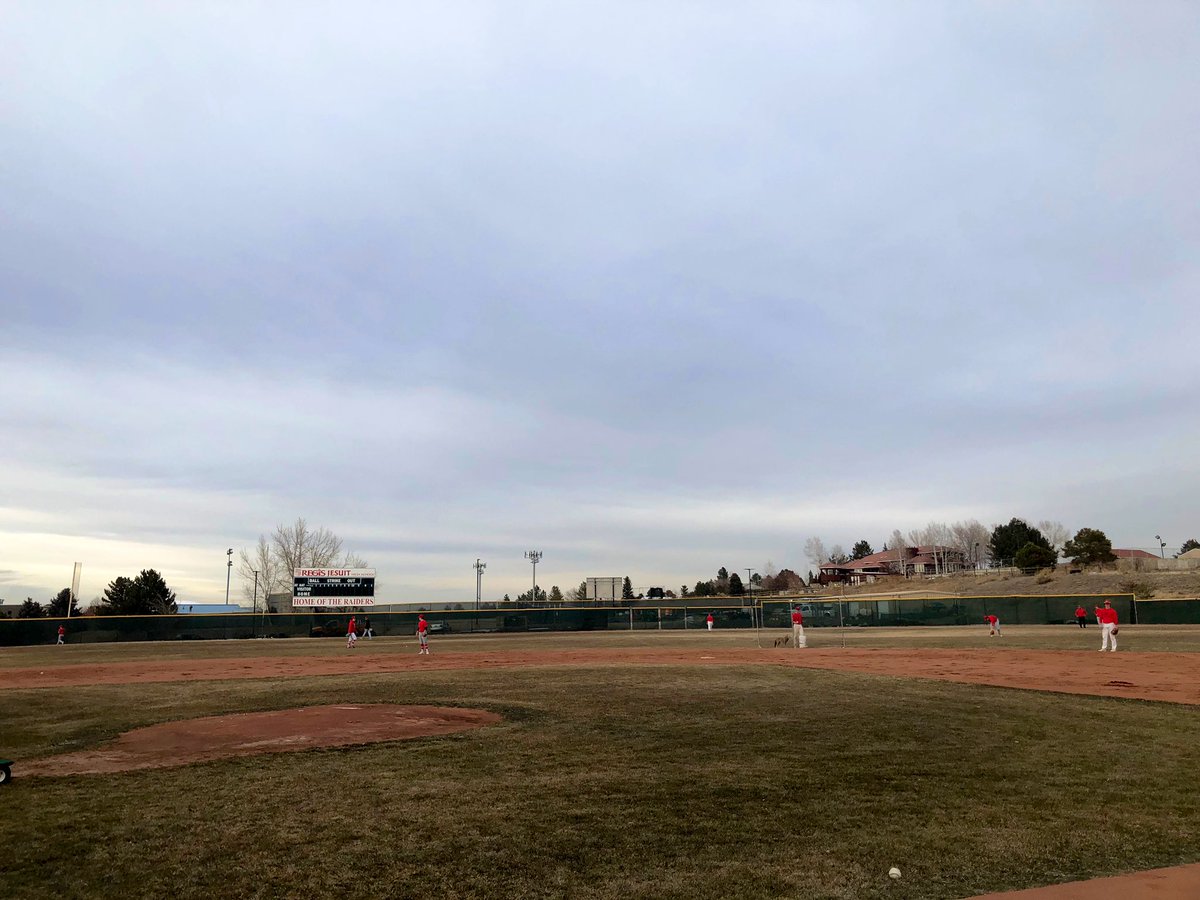 Preparation for the 2020 season has begun! Regis Jesuit Baseball was outside today on a beautiful cool (52degF) overcast day here in Colorado.  #RJBaseball