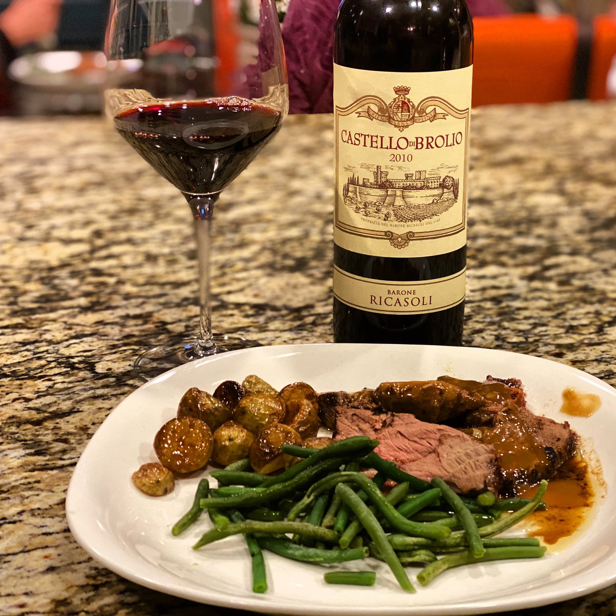 winetraveleats's tweet image. Notes on 2010: Bright red fruits sweet tobacco and baking spices. Gorgeous acidity. Big, bold and lush in the mouth, yet silky texture.  I paired it with roasted leg of lamb, green beans and garlic roasted potatoes .  #Winestudio