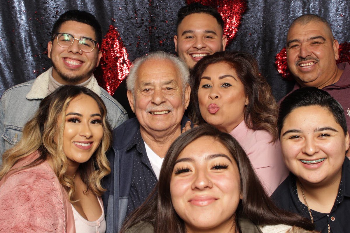PhotoBoothSoCal's tweet photo. Happy 86th Birthday Fulgencio!  Your family was destined to get a smile out of you and this one takes the 🎂 
#happybirthday #86years #familylove https://t.co/FYZa88DpDx