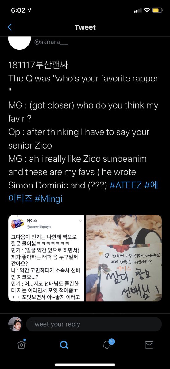 Mingi likes Zico and recommended his songs. he’s also a big fan of Simon Dominic and wants to collab with him along with Changmo. and an idol rapper he wants to collab with, iKON’s Bobby!