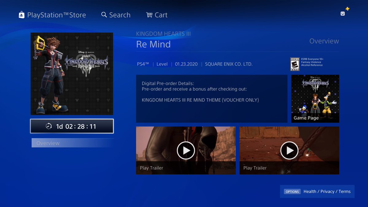 TheGameShower's tweet photo. Just preordered an early birthday gift for myself #KingdomHearts3 #ReMindDLC #KH3 #KingdomHearts #PS4 #PS4share https://t.co/mSAVFxks1D