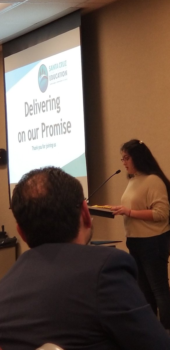 Azucena of <a href="/WHSWildcatz/">Willie Wildcat</a> reads her poems Concrete and Leaves during <a href="/SCSupt/">Faris Sabbah</a> Strategic Plan presentation.  #PVUSD is proud of our students' talent  - bravo Azucena!!