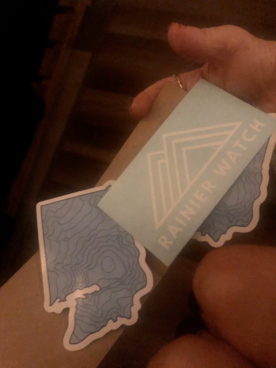 lilstellamarie's tweet photo. @MtRainierWatch Got my stickers! Goin on my car & my #hydroflask! Thank you for the kind note! #rainierwatch #supportnationalparks https://t.co/vlYCJcB3JD