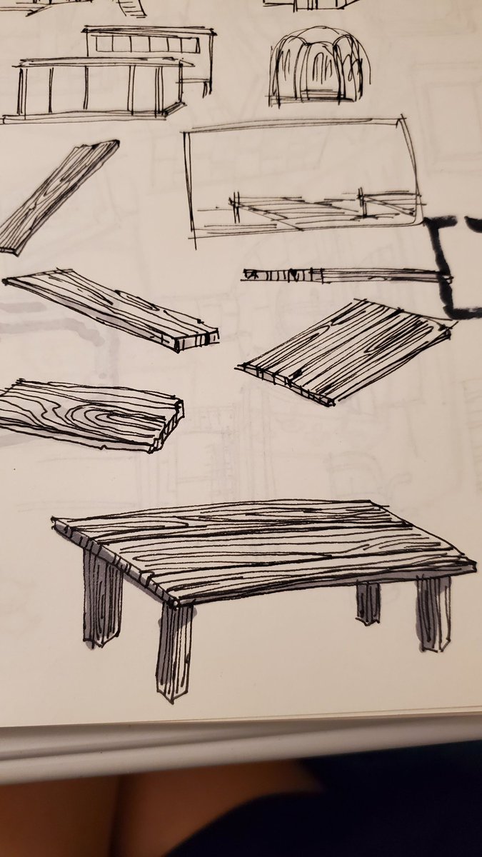 I'm trying to practice drawing things and buildings feat. some drawings of my room and living room