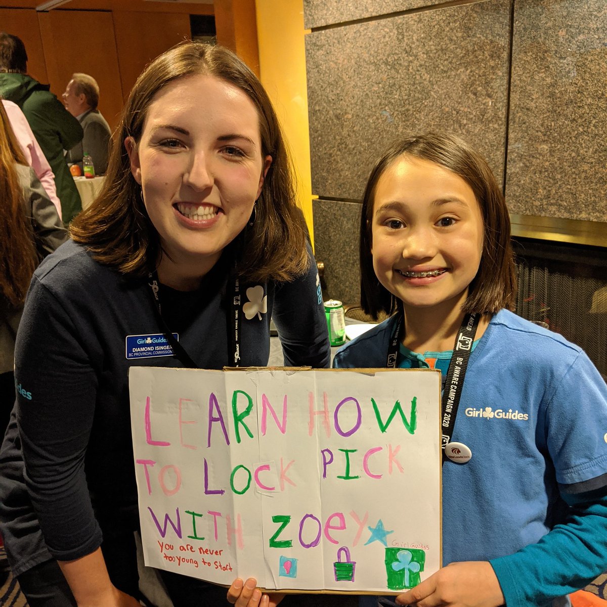Diamond Isinger (@diamondisinger) on Twitter photo Fantastic to meet Zoey, a great girl leader & <a href="/girlguidesofcan/">Girl Guides of Canada</a> member, today at @bcawareca before our @bcgirlguides session on girls & cybersecurity. She planned/ran her own activity table to teach adult delegates at this cybersecurity conference about solving tricky problems! 🔐 Fantastic to meet Zoey, a great girl leader & <a href="/girlguidesofcan/">Girl Guides of Canada</a> member, today at @bcawareca before our @bcgirlguides session on girls & cybersecurity. She planned/ran her own activity table to teach adult delegates at this cybersecurity conference about solving tricky problems! 🔐