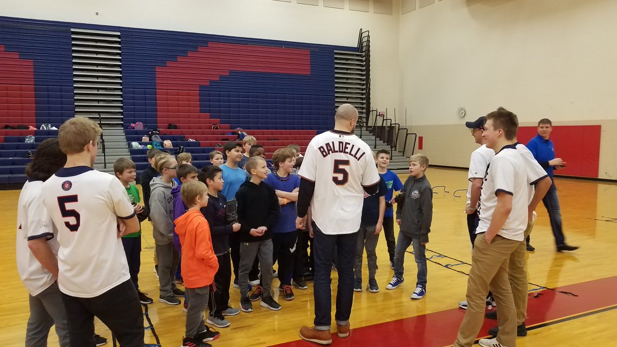 ColeFlick21's tweet photo. THANK YOU #TwinsWinterCaravan for playing ball with our students! @Dobnak_ @roccodbaldelli @ViewfromBooth @KDUZKARPKGLB @TCBear_Twins #classorganization https://t.co/qS8hy5ZGV9