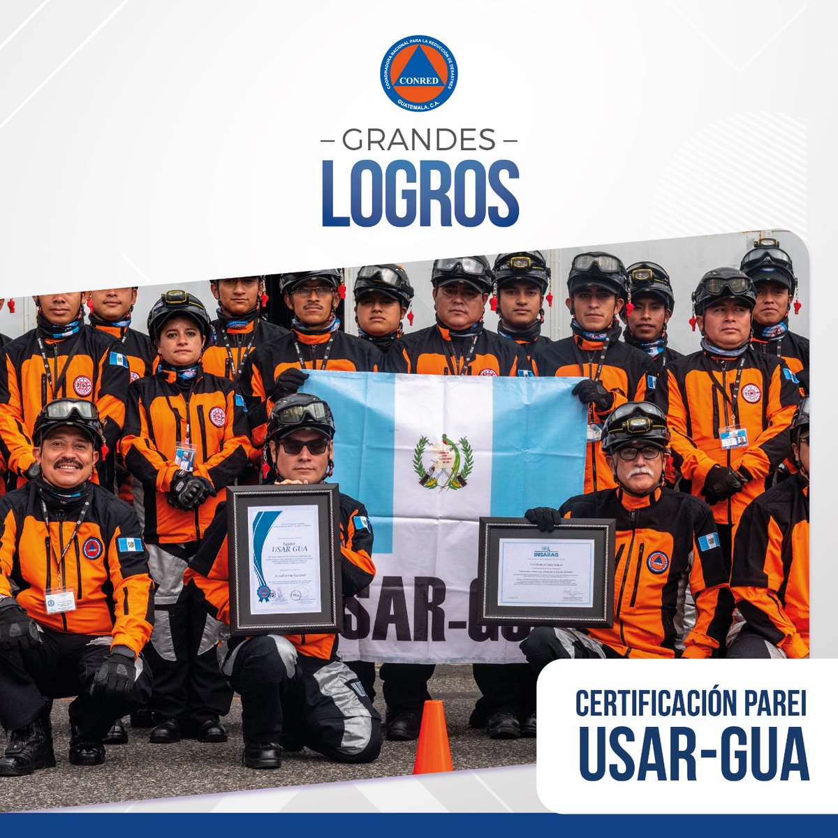 ConredGuatemala's tweet photo. #LogrosCONRED En el 2019 se entregó la certificación del Grupo Asesor Internacional de Operaciones de Búsqueda y Rescate de Naciones Unidas -INSARAG, por sus siglas en inglés-, a la CONRED.
📄Página 91 👉 https://t.co/fxuCBU4aKw https://t.co/qGN4y5fTW0