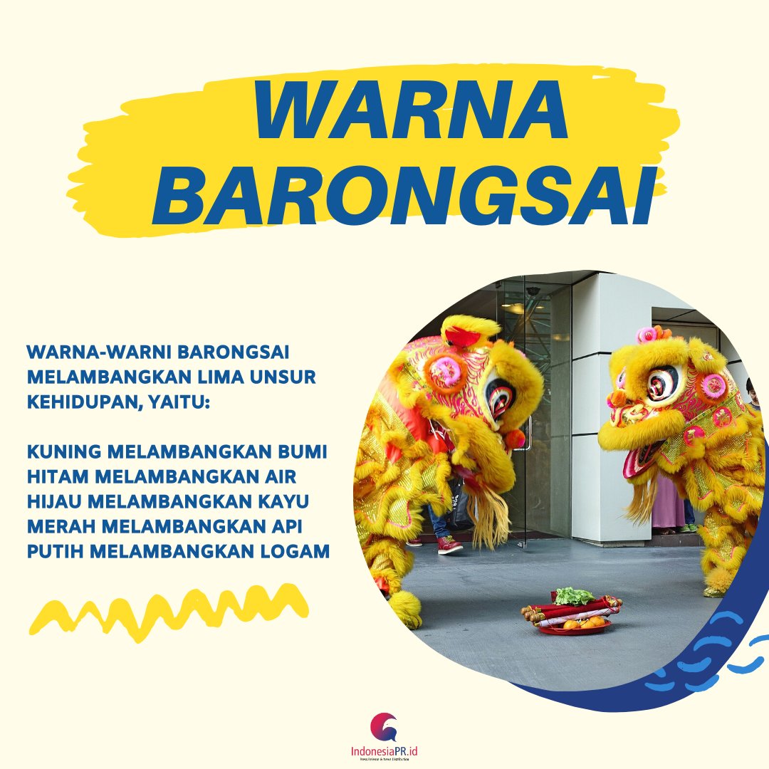 indonePRid's tweet image. Setiap perayaan Imlek selalu dimeriahkan dengan pertunjukan barongsai. Ternyata warna-warni barongsai itu melambangkan lima unsur kehidupan, lho! Siapa yang suka nonton pertunjukan barongsai? Di mana biasanya kamu nonton? #Imlek #ChineseNewYear #yearoftherat #IndonesiaPR
