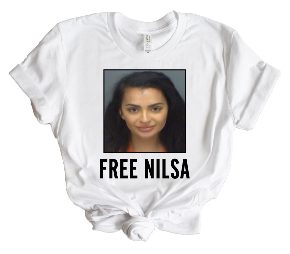 nillythesquid's tweet photo. In honor of tomorrow’s episode you can purchase your very own “free nilsa” mug shot t-shirt! Tap the link!
https://t.co/w7o5Es6k1H https://t.co/gwgFeyLALr