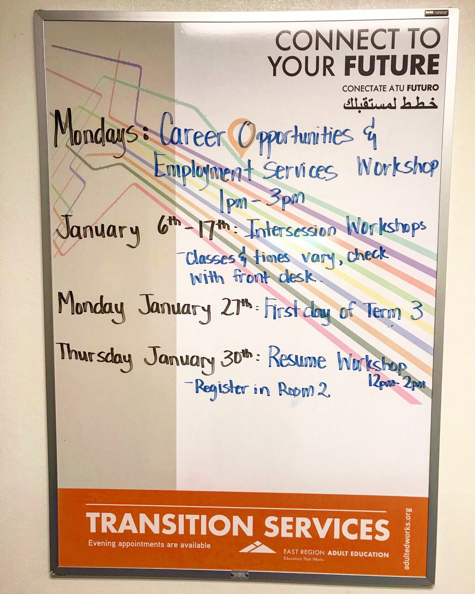 Grossmont Adult Education students have access to onsite transition services and valuable workshops provided by <a href="/ERAEworks/">East Region Adult Education</a>! Check the notice board located next to Room 2 for the monthly workshop schedule or call us for any questions. (619) 588-3510
#adultschool #careeradvancement
