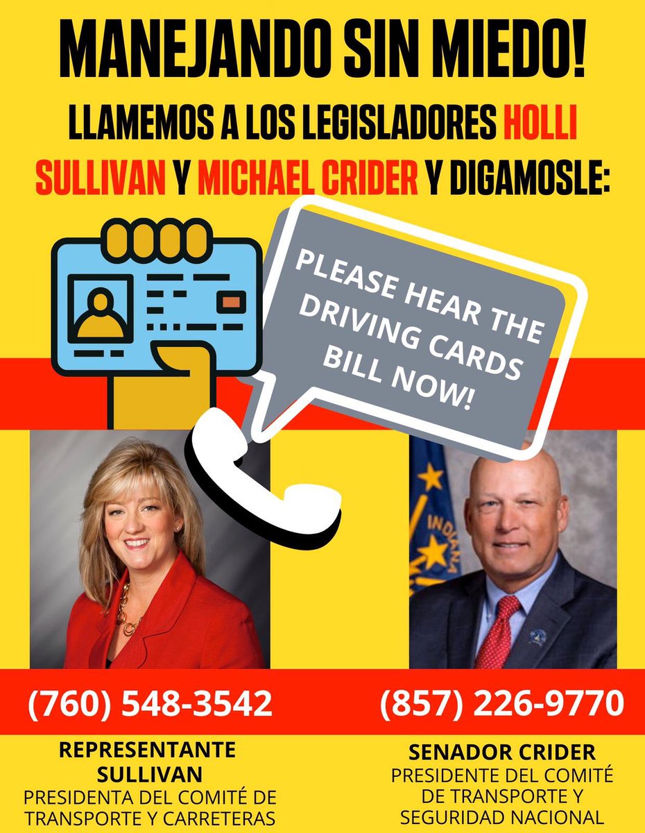 UndocuHoosier's tweet photo. ⚠Información importante sobre LICENCIAS PARA TODOS en Indiana - necesitamos tu ayuda ‼️  Ahora que se ha introducido la propuesta de ley de las licencias, el próximo paso es tener una audiencia en los comités legislativos. https://t.co/h4n7I4Sinz
