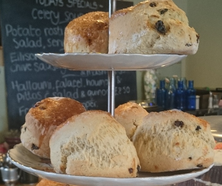 Who can resist a freshly baked scone, so warm the butter just melts without being spread? Pop in for a morning coffee and treat, we're open from 9.30am today.