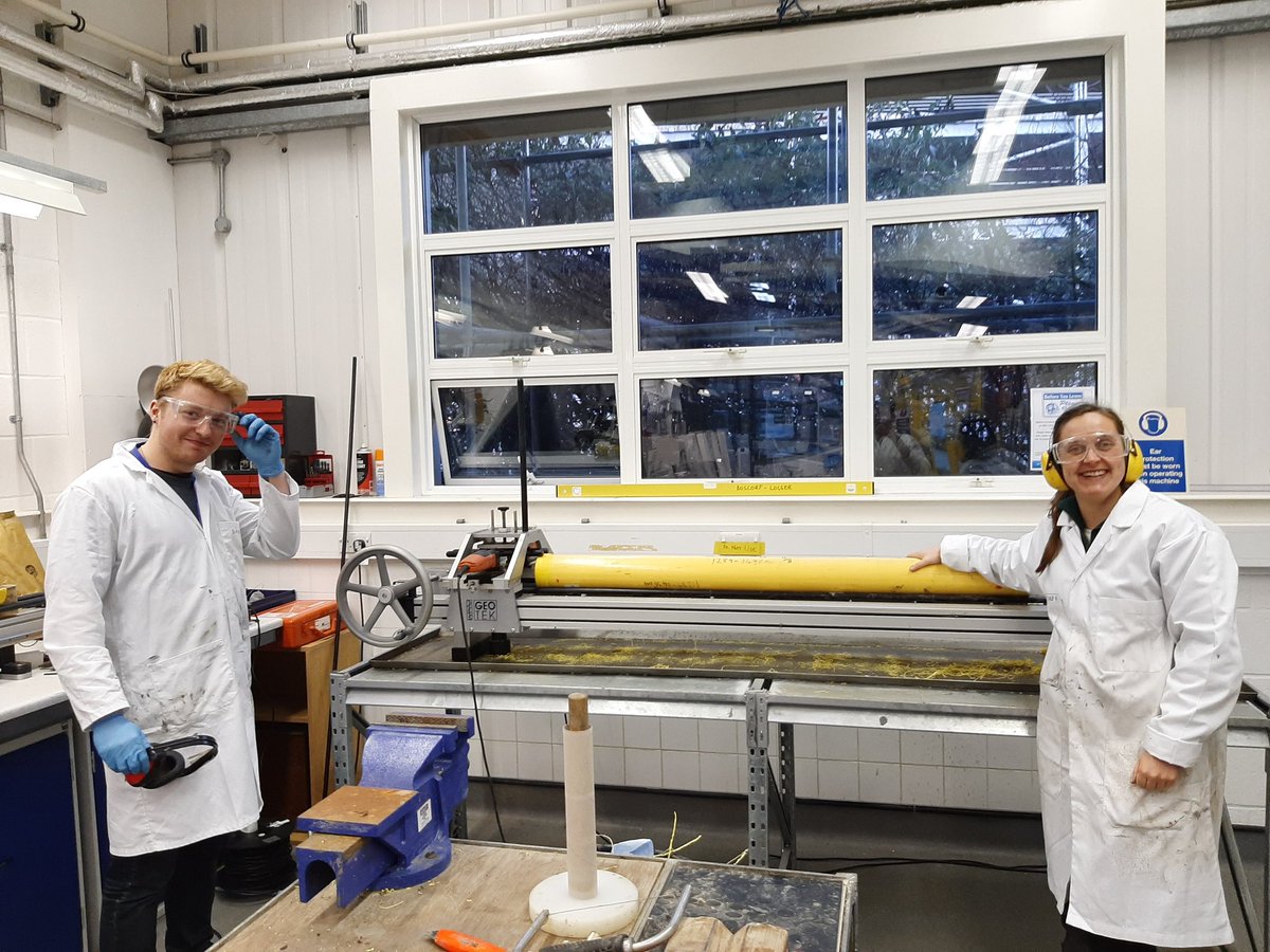 ruffell_sean's tweet photo. Yesterday afternoon we managed to split the last of the sediment cores from #JC187! 180m in 7 working days! Massive thanks to everyone involved, including @Sed_Meg for logging all 180m, and the @BOSCORF_NOC team for all the help :) #CongoCanyon @DurUniEarthSci @NOCnews https://t.co/DxYEGaPqhn