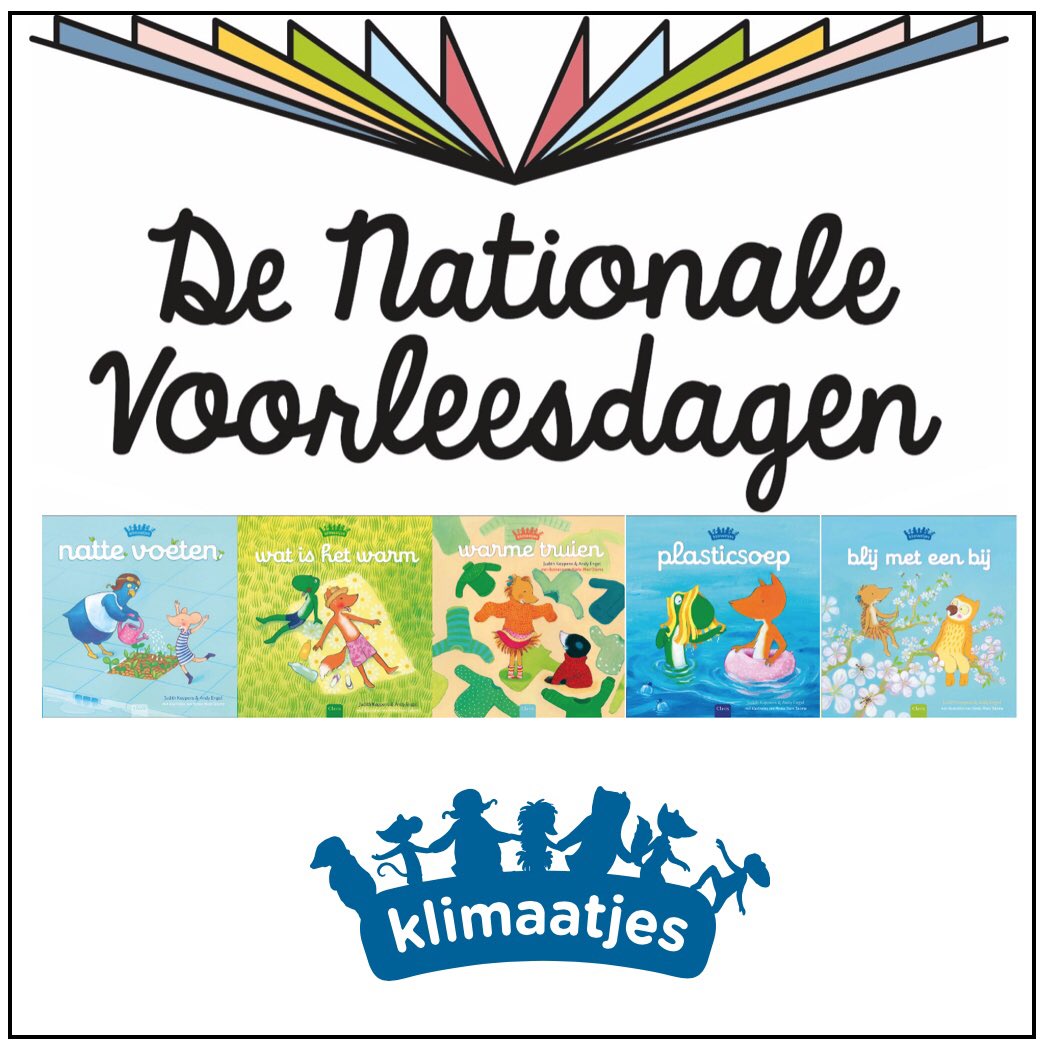DeKlimaatjes's tweet photo. Vandaag beginnen de #nationalevoorleesdagen!
Lees voor uit de #klimaatjes en laat kinderen ervaren hoe ze met iets kleins grote dingen kunnen bereiken. Voor jezelf en voor anderen!
#iedereenklimaatje #plasticsoep #nattevoeten #watishetwarm #warmetruien #blijmeteenbij https://t.co/UzYWTKjDqh