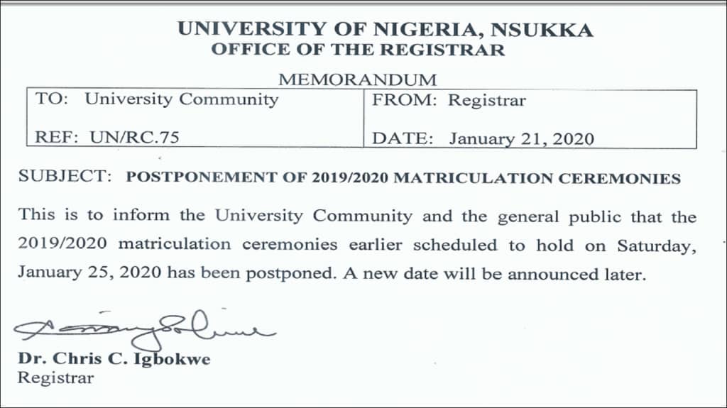 University of Nigeria UNN Info on Twitter: 