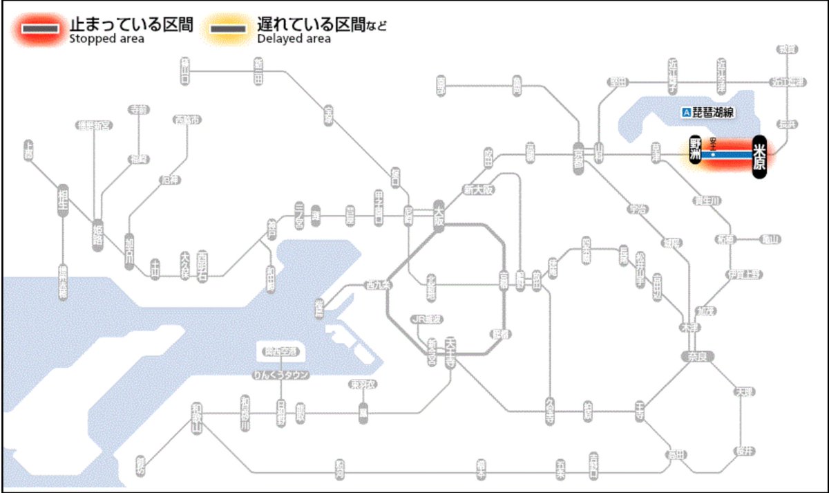 Akira K בטוויטר 大阪 京都方面から草津 米原方面をご利用のお客様へ 普通 安土駅で折返し運転 新快速 野洲駅で折返し運転 長浜方面から草津 京都方面をご利用のお客様へ 新快速 米原駅で折返し運転 影響線区 琵琶湖線 米原 から 安土 まで 運転