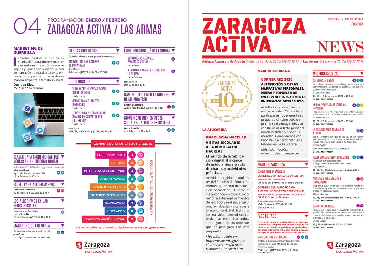 ZGZActiva's tweet photo. ¡Ya lo tenemos!

Tenemos el #programa de #actividades de #ZaragozaActiva para enero y febrero 2020.

Para empezar el año formándote y participando en lo que te interesa https://t.co/RAORyzHv59 

Apúntate en #REDZAC https://t.co/bAoAciPLzy 

#Zaragoza https://t.co/GetuHPeSLj
