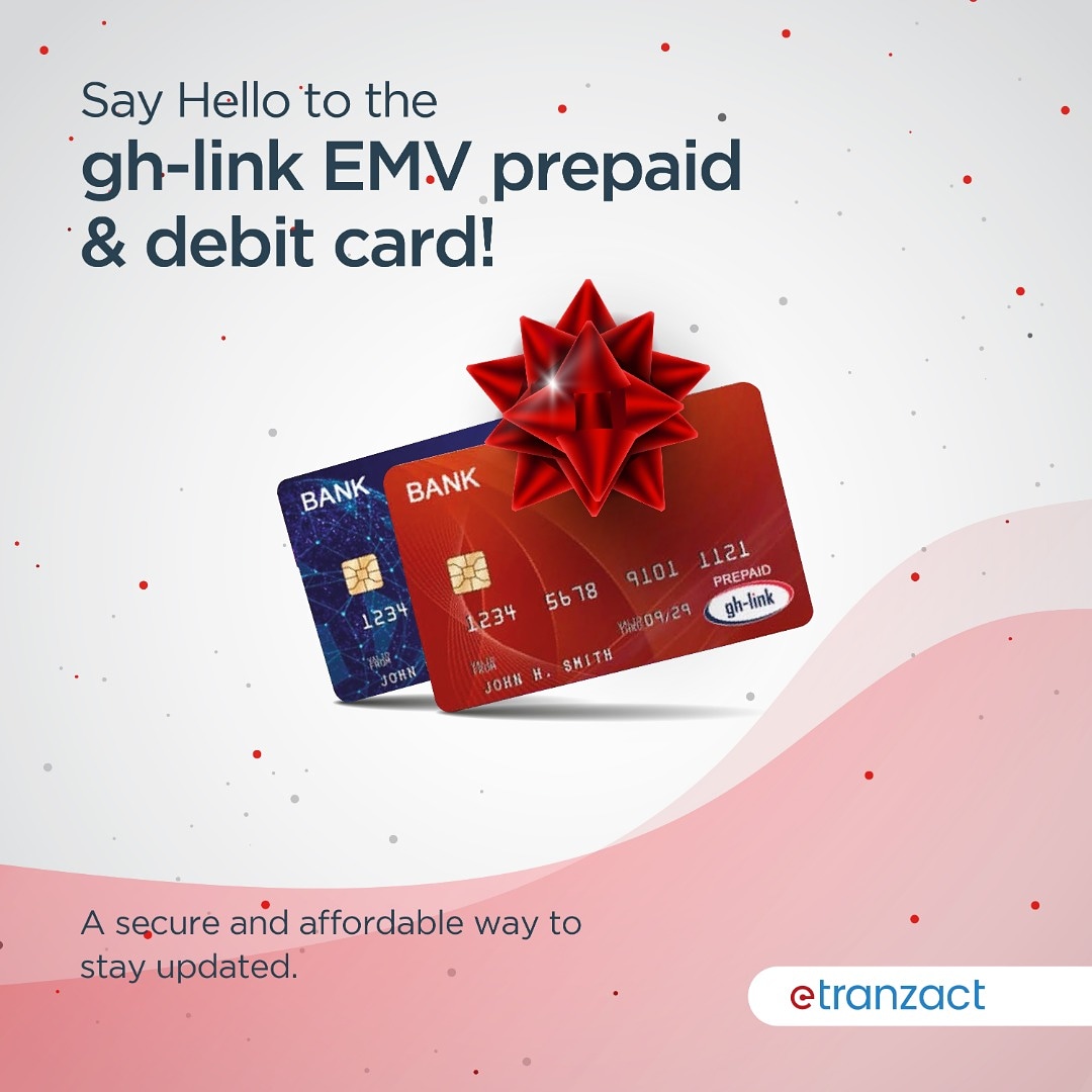 etranzactghana's tweet photo. The gh-link EMV prepaid &amp; debit cards are here to stay.A collaboration between GhIPSS and eTranzact for the financial industry. It is secure, affordable and comes with a load of value added services. 
#etranzactgh #ghlinkcard #moneytransfer #epayment https://t.co/3KbQr2Vss0