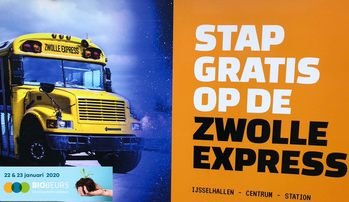 Biobeurs's tweet photo. De Zwolle express brengt je van 10.00 - 17.00 uur gratis van en naar de IJsselhallen vanaf station Zwolle voor de Bio-beurs. Mooie service! Check in de bus het workshopoverzicht https://t.co/3KXqDiWqJF #metdebus #workshops #kennis @IJsselhallen @BionextTweets https://t.co/cqW3kQIZud