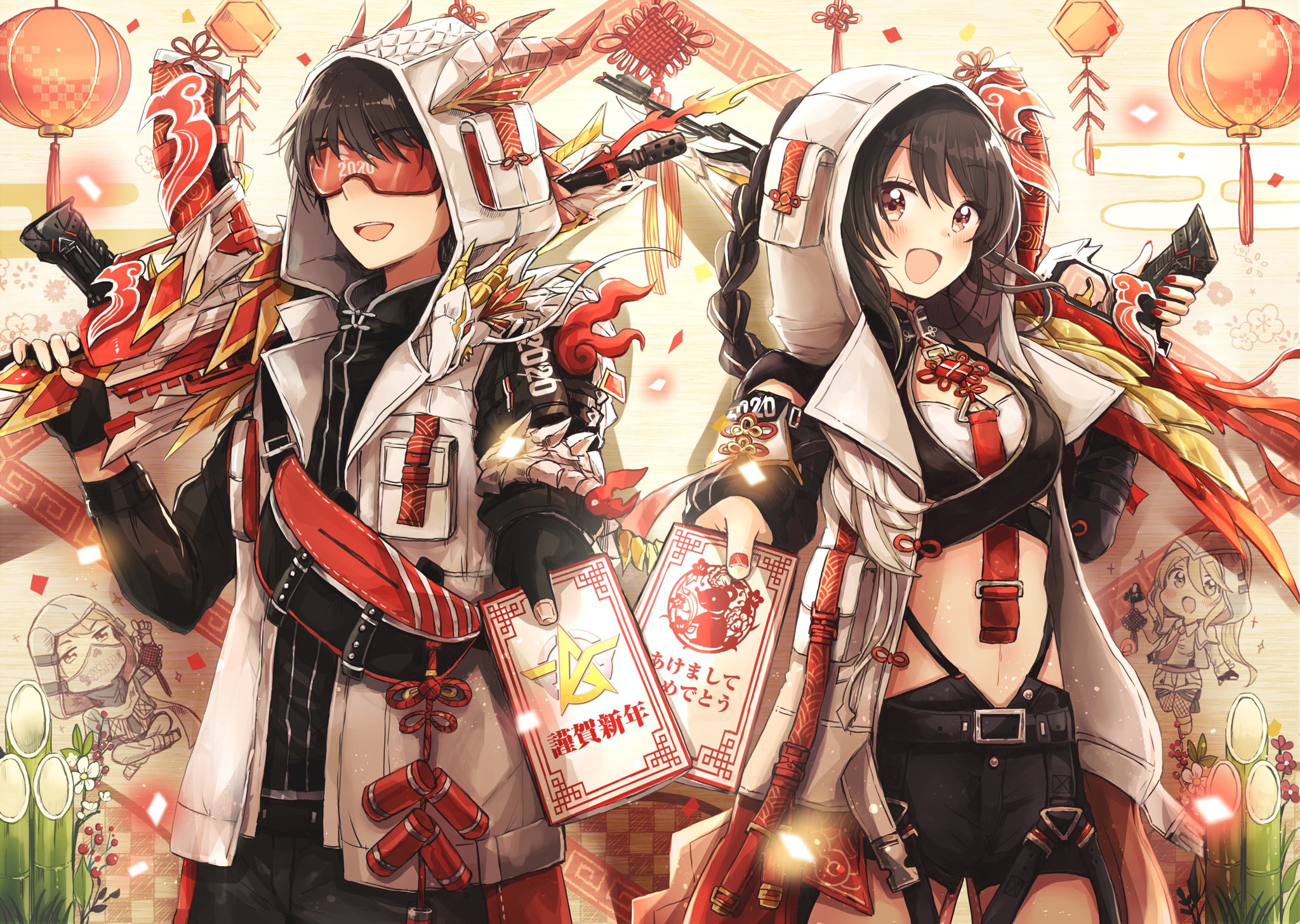 佐倉おりこ 初画集 すいんぐ 巻発売中 春節おめでとうございます 中国の旧正月に向けて 荒野行動 のイラストを描かせていただきました 春節カラーのカッコイイ衣装です 春節でもお年玉を贈る風習があるようなので そんなシーンのイラストにして