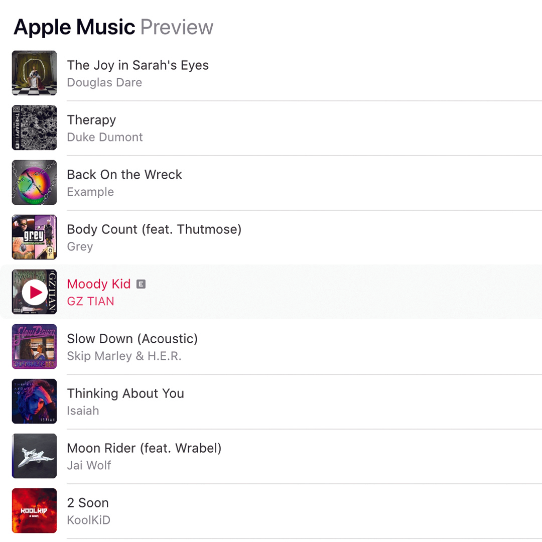 A4WARDMusic's tweet photo. @gzxtian 'Moody Kid' on @Deezer's Brand New UK and @AppleMusic's New Music Daily Playlists! 

STREAM NOW: https://t.co/4jdIlDoAUV ⚡ https://t.co/N0vZ7HnZ8l