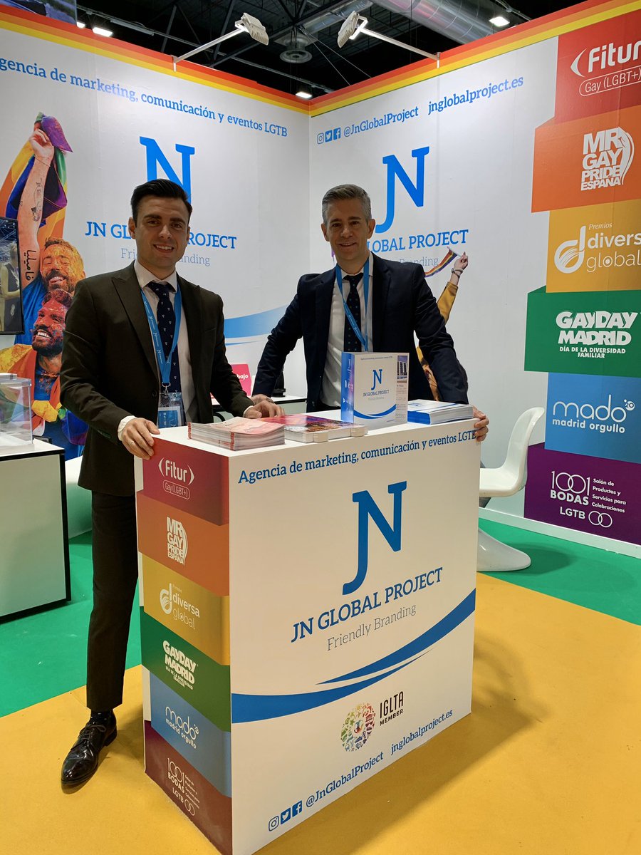 jnglobalproject's tweet photo. Abrimos puertas de la 10a Edición de #FiturLGBT, organizada por #JNGlobalProject junto a @feriademadrid . Hasta el domingo os esperamos en el pabellón 3 de @fiturmadrid #Fitur2020 celebrando los #Orgullos del Mundo. https://t.co/BX6bO9kSPh