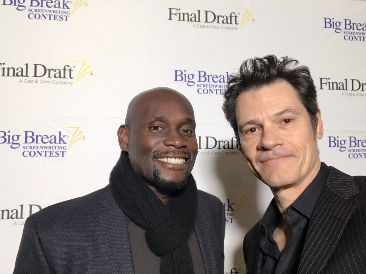 scriptcat's tweet photo. At the @finaldraftinc Awards hanging out with @rawletv - great night got to meet a bunch of fellow #screenwriters — and see two grand #filmmakers Walter Hill and Quentin Tarantino. #screenwriting #film #finaldraftawards https://t.co/wCNackgItI