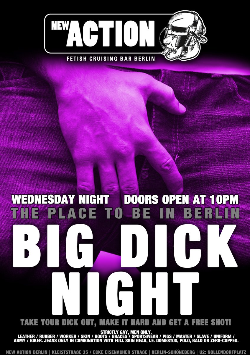 newactionberlin's tweet photo. Tonight open House Night without dresscode and attitude. Join in and have fun. Regular New Action Bar Night. Doors open at 10pm-open end #berlin #hunks #blackweekend #scruff #bears #jocks #sexinleather #gayleather #gayskins #scruffmen #furry #sex #daddy #musclebear https://t.co/MMCNtQU99p