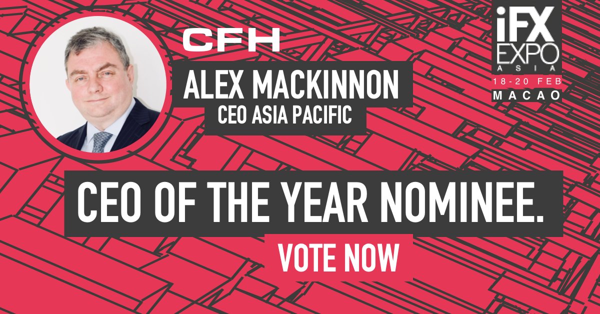 CFHClearing's tweet photo. Alex Mackinnon CEO Asia Pacific at CFH has been nominated for CEO of the Year at @iFXEXPO Asia. Show your support and vote now https://t.co/d6ffELtfEP     #fx #forex #ifxexpo #macao #trading https://t.co/myiznzb55U