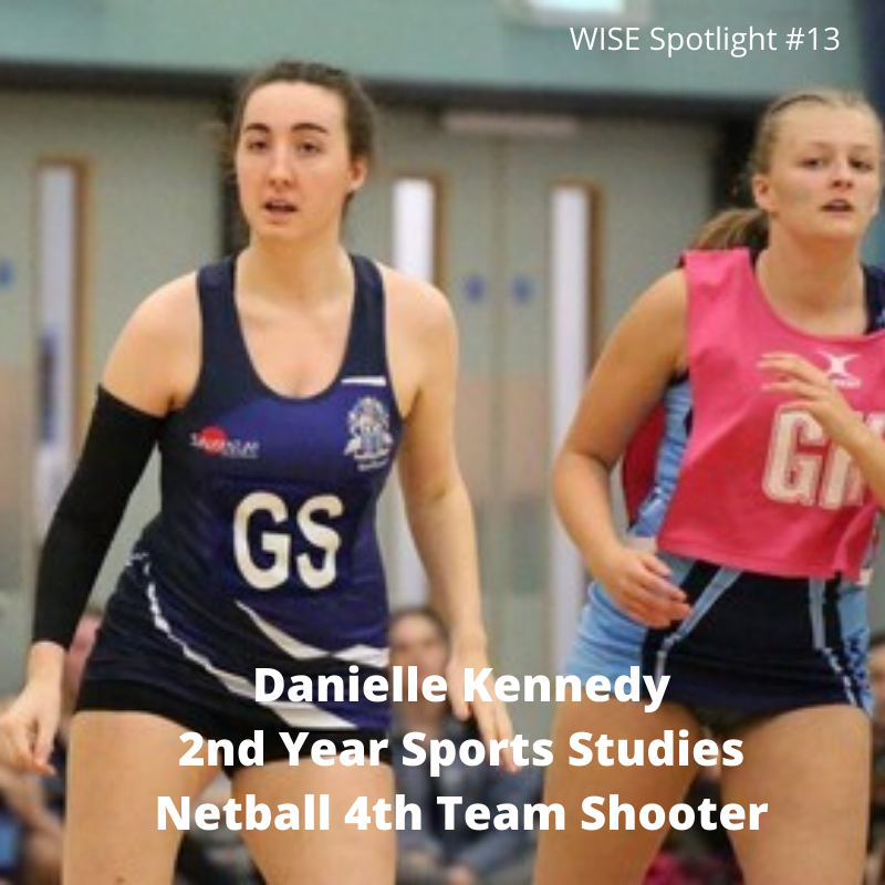 UoWWISE's tweet photo. The first WISE spotlight after Christmas, kicking off semester 2 is @daniellekend1! Danielle studies sports studies while being an active member within netball - what else does she get up to? Find out more today! #WISESpotlight #Netball https://t.co/nOPlSRkKJ5