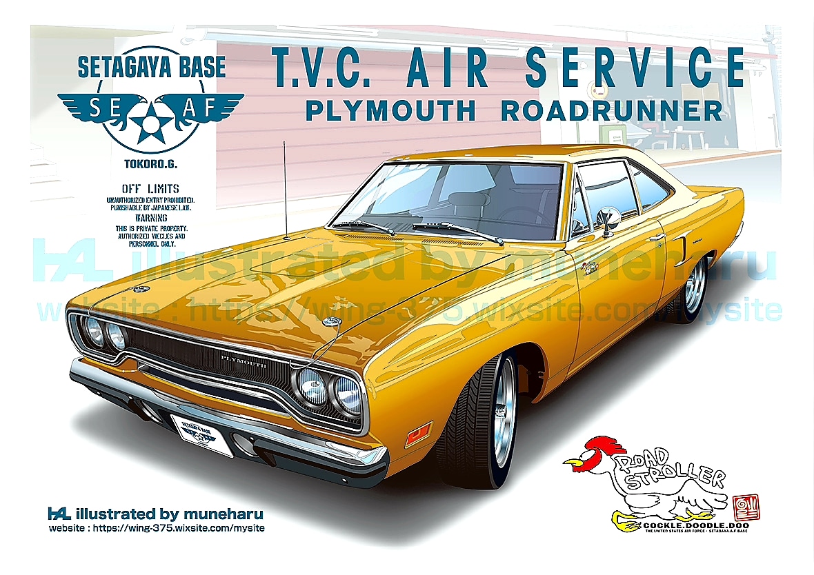 Flap 年 新作 Plymouth Roadrunner 完成 年新作完成 クライスラーロードランナー です 現在も所ジョージさん所有 かつての アメ車 のイメージにピッタリの迫力ある車です 個人的な感想 新作 イラスト アート 所ジョージ