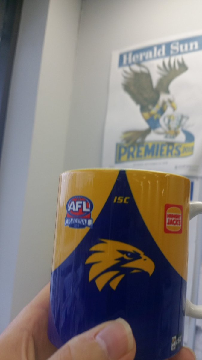 Soups474's tweet photo. Seeing @footyjumpers tweet this morning reminded me I'm enjoying coffee from my #DomSheed premiership mug daily. #MerryChristmasToMe #MemoryWillNeverEnd https://t.co/dpH2XWB6ZV