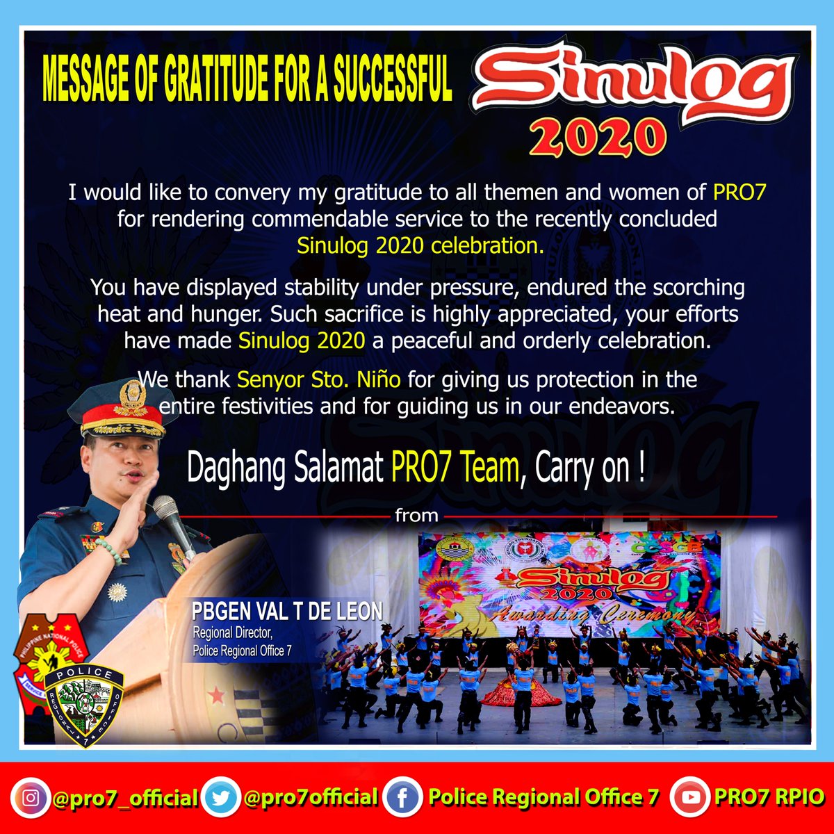 pro7official's tweet photo. #Sinulog2020
#PNP  
#LetsVALDoIT
#PRO72020
#BETTERPNP2020
#PRO7RD
#PRO7PIO
#PNPKakampiMo https://t.co/2Ja9LtZzcx