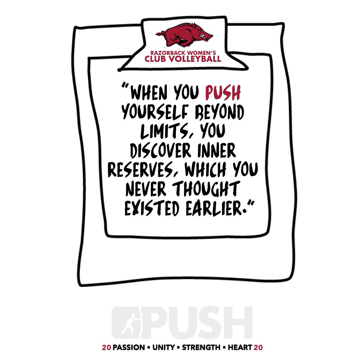 cstrok's tweet photo. Quote of the Night #weAR #RazorbackWCVB #PUSH https://t.co/BctT9UGqLQ