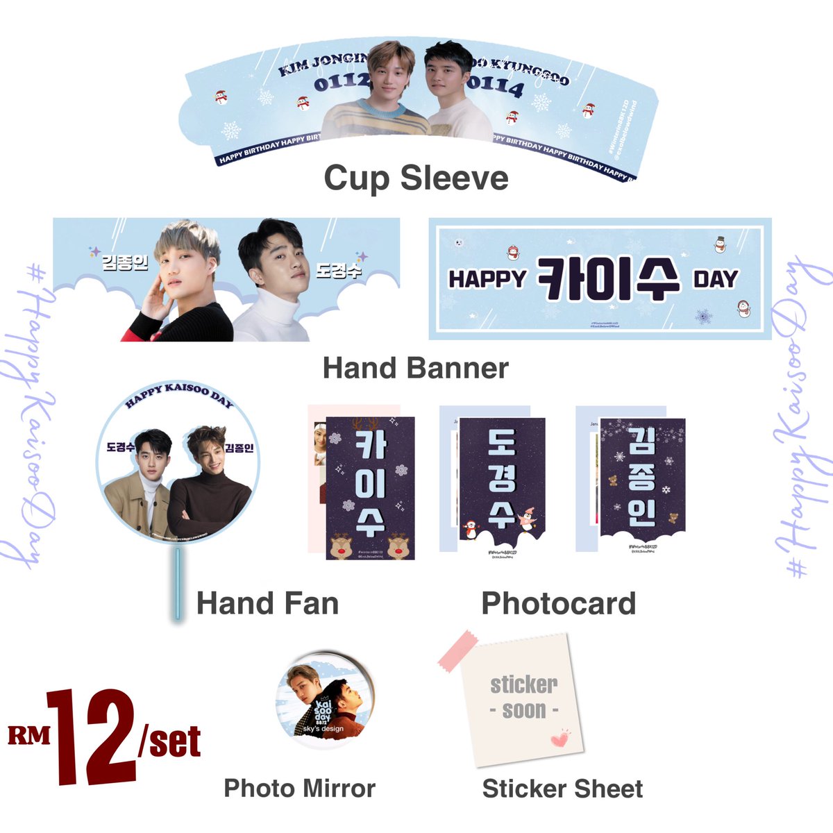 delight61yeol's tweet photo. [Help RT]
Fundraising &amp; Donating
❄️Kaisoo 2020 Birthday Cup Sleeve Event in KK ❄️

Birthday Kit🎁
RM12/set

📝form: https://t.co/MZIUTZpU24

*every rm2 (per kit) will be donate to @/EXOGlobal @/EXO9UNION @/WWEXOL project for Chen &amp; EXO ♥️

Details as shown👇🏻
Support Us!🤗✨ https://t.co/D7xi8YNvwr