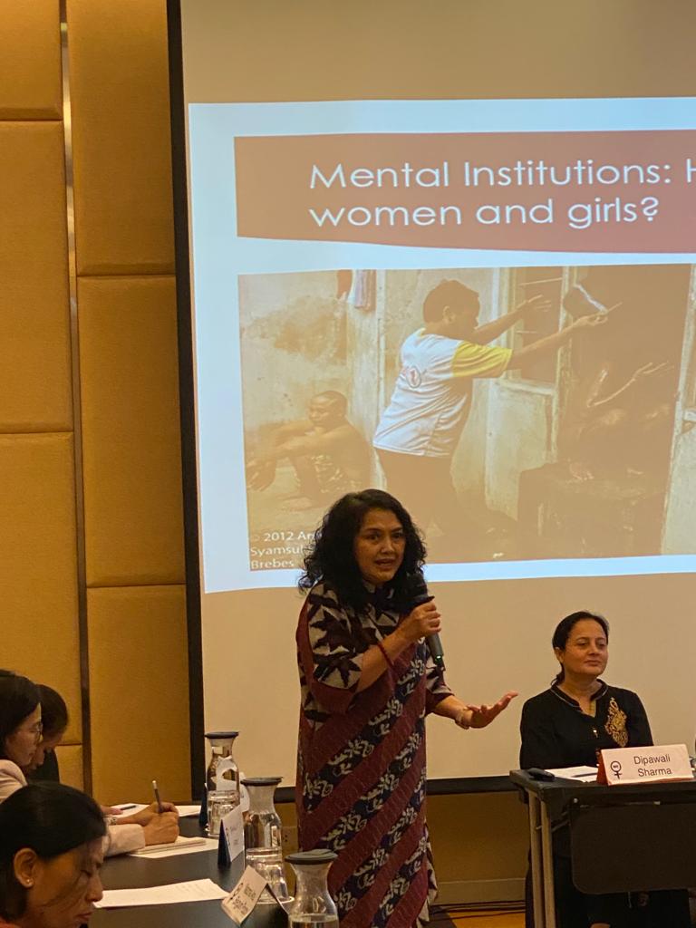 WomenEnabled's tweet photo. Yeni Damayanti from Indonesia encouraged convening participants to check up on institutions in their country for GBV and SRHR violations as these places are often hubs of gross misdemeanors against women with psycho social disabilities. #accountABILITYasia #Commit2WWD https://t.co/Pn6HzPsneb