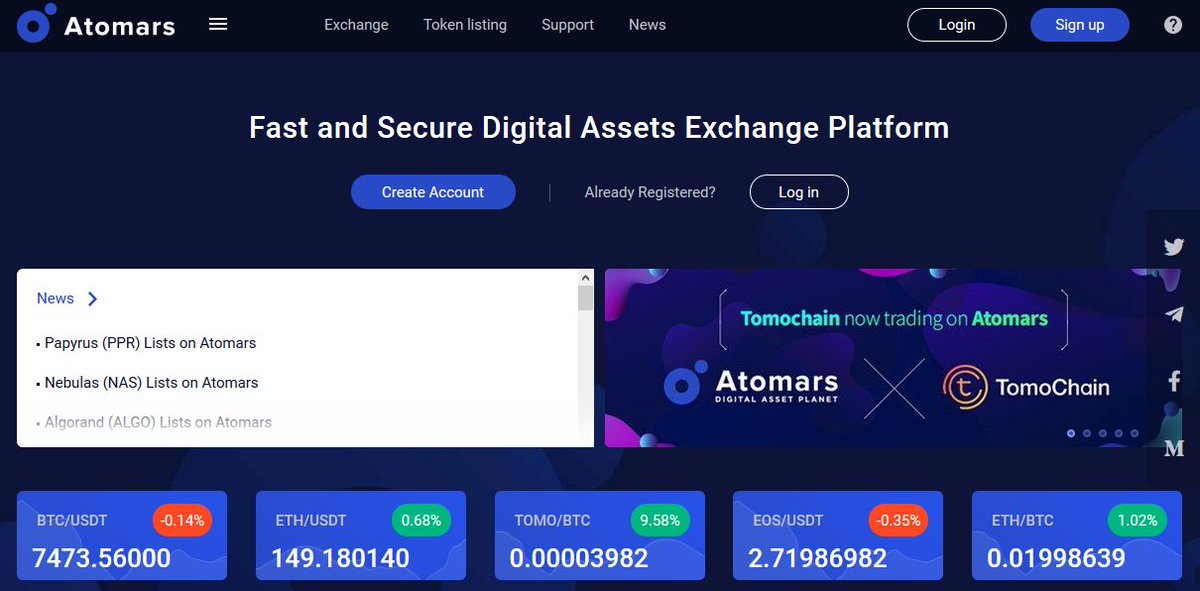 TimurFomin4's tweet photo. Smooth inteface, can't complain anymore with #Atomars Exchange. Also there are still projects with the zero-fee trading so  you might not want to miss all that before they're gone.. #cryptoexchange #cryptocurrency #crypto https://t.co/ogjbGefmCh