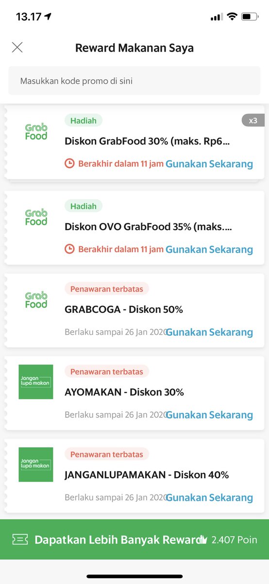 Sedih punya banyak voucher buat lunch, tapi ngga ada 1pun yg bisa dipake :( <a href="/GrabID/">Grab Indonesia</a> <a href="/GrabFood/">GrabFood 🍜</a>