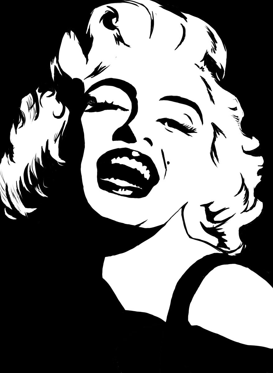 ちゃちゃ マリリンモンローを白黒絵で描いてみた ここまで来ると髪とか最早ノリ笑 マリリンモンロー 絵描きさんと繋がりたい 絵描きさんと仲良くなりたい イラスト好きな人と繋がりたい Marilynmonroe