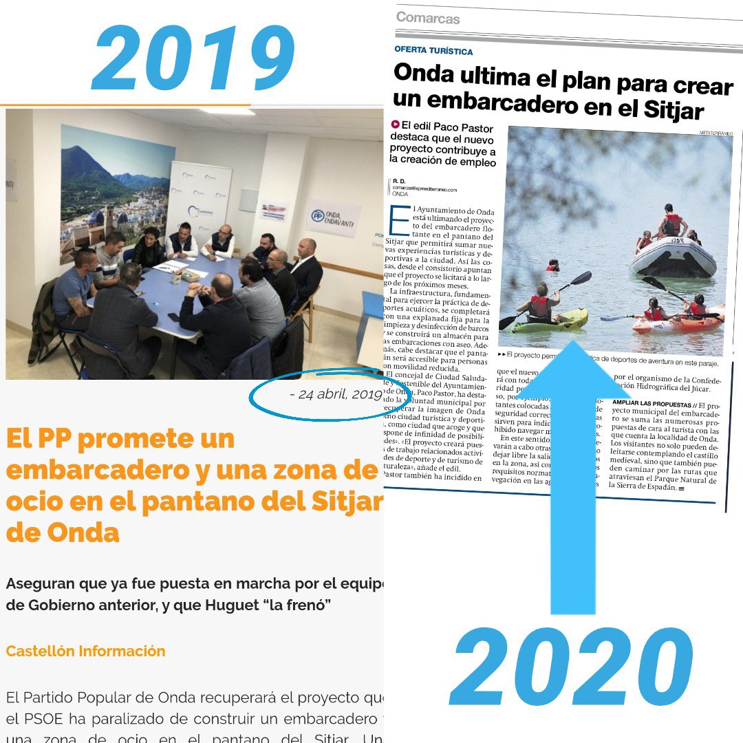 Carmina_BF's tweet photo. 2019: Cuando era candidata prometí un #embarcadero y una zona de ocio en nuestro pantano del #Sitjar como atractivo turístico y deportivo.
2020: Estamos terminando el proyecto que licitaremos cuanto antes y ¡a construir el embarcadero en el pantano! Un recurso más para #Onda. 🚣 https://t.co/W7h90hOXRd