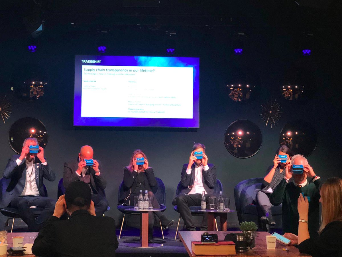 tradeshift's tweet photo. Our own Anders Buhl using yesterday’s toys to look into tomorrow’s supply chain.  @andershannibal with @stegersaurus @normativeio @marcus_fromm @VanessaGrellet @hippebrun #TradeshiftatDavos https://t.co/SHnpURJtzu